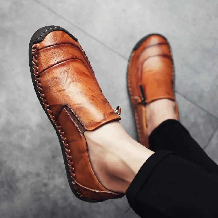 Men Formal Genuine Leather Shoes Plus Size High Quality Breathable Loafers Leisure Wedding Shoes