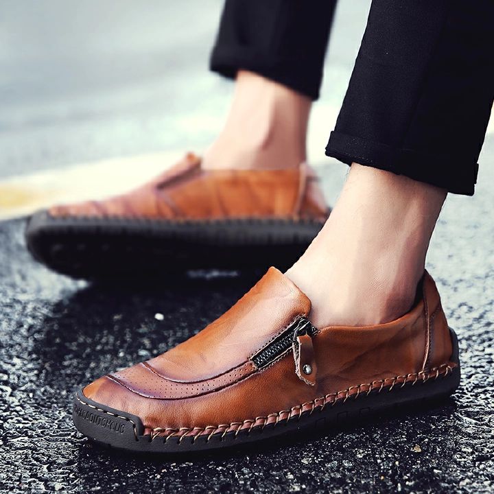 Men Formal Genuine Leather Shoes Plus Size High Quality Breathable Loafers Leisure Wedding Shoes