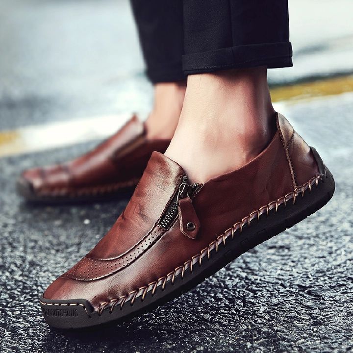 Men Formal Genuine Leather Shoes Plus Size High Quality Breathable Loafers Leisure Wedding Shoes