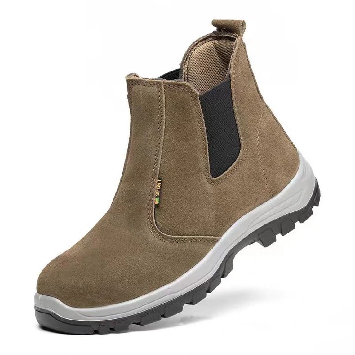 Labor protection shoes, men's cowhide breathable steel toe caps, anti impact, anti puncture, welding work shoes, construction site work shoes, safety shoes, fire shoes, electrician safety shoes.