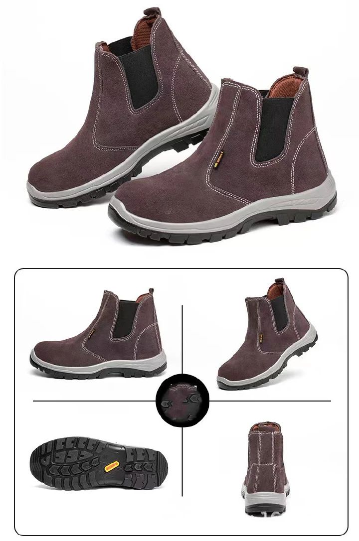 Labor protection shoes, men's cowhide breathable steel toe caps, anti impact, anti puncture, welding work shoes, construction site work shoes, safety shoes, fire shoes, electrician safety shoes.
