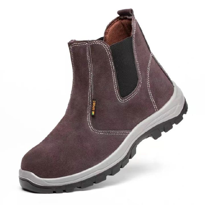 Labor protection shoes, men's cowhide breathable steel toe caps, anti impact, anti puncture, welding work shoes, construction site work shoes, safety shoes, fire shoes, electrician safety shoes.