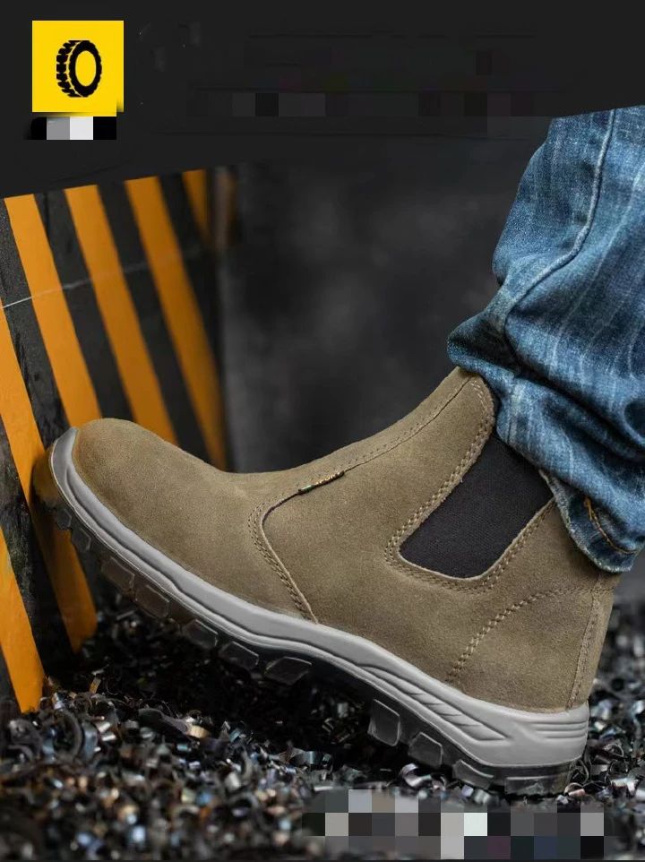 Labor protection shoes, men's cowhide breathable steel toe caps, anti impact, anti puncture, welding work shoes, construction site work shoes, safety shoes, fire shoes, electrician safety shoes.