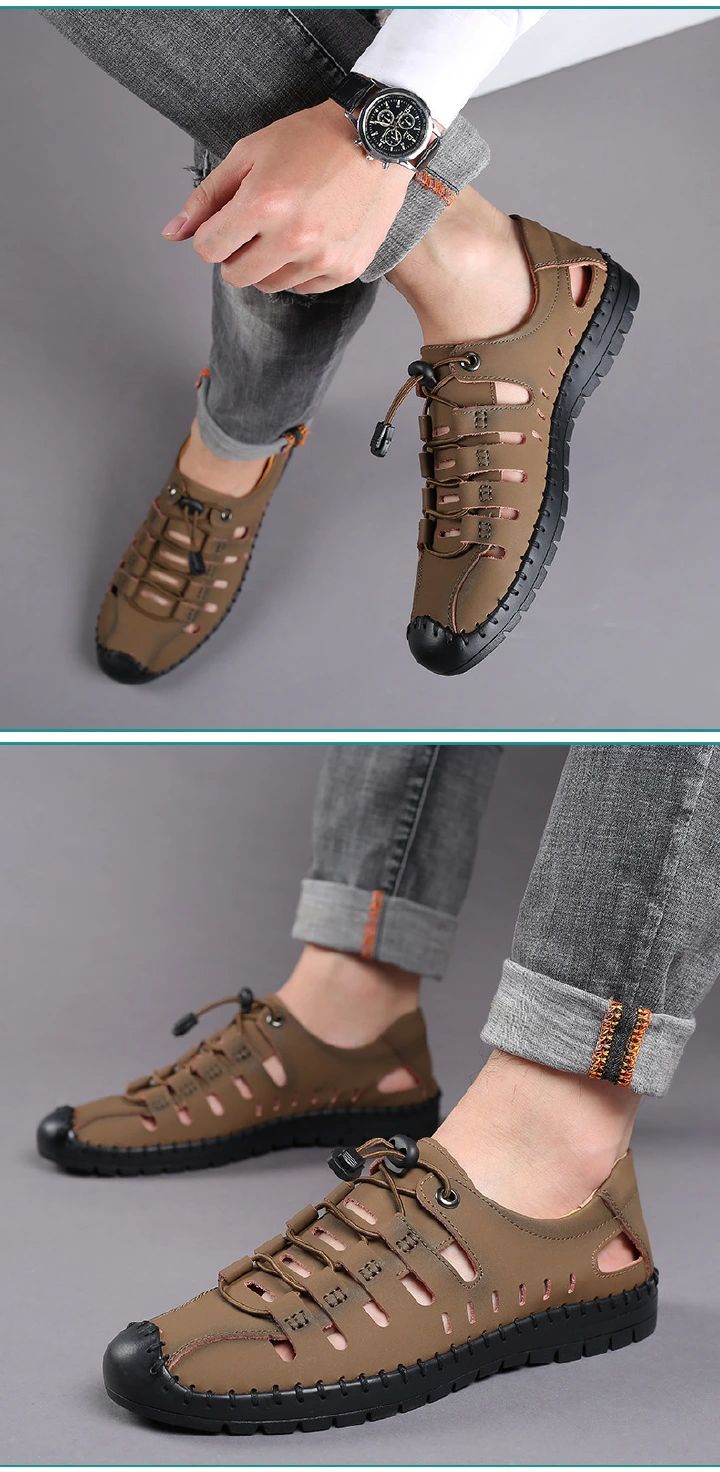 Men's sandals, oversized men's shoes, beach shoes, men's casual leather shoes, water shoes, driving shoes, breathable shoes, fashionable casual men's shoes.
