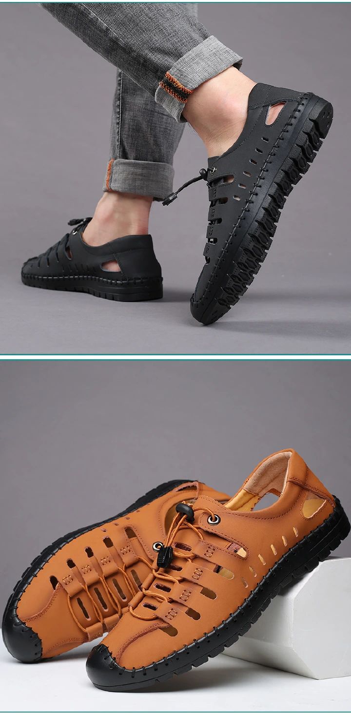 Men's sandals, oversized men's shoes, beach shoes, men's casual leather shoes, water shoes, driving shoes, breathable shoes, fashionable casual men's shoes.