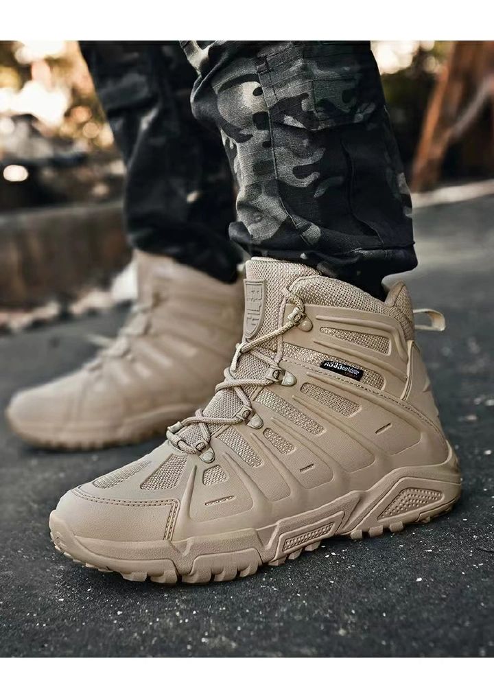Men's breathable large special forces military boots, battlefield short boots, wear-resistant training boots, outdoor hiking and mountain climbing shoes, large men's shoes