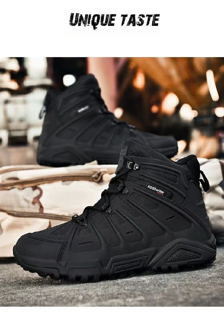 Men's breathable large special forces military boots, battlefield short boots, wear-resistant training boots, outdoor hiking and mountain climbing shoes, large men's shoes