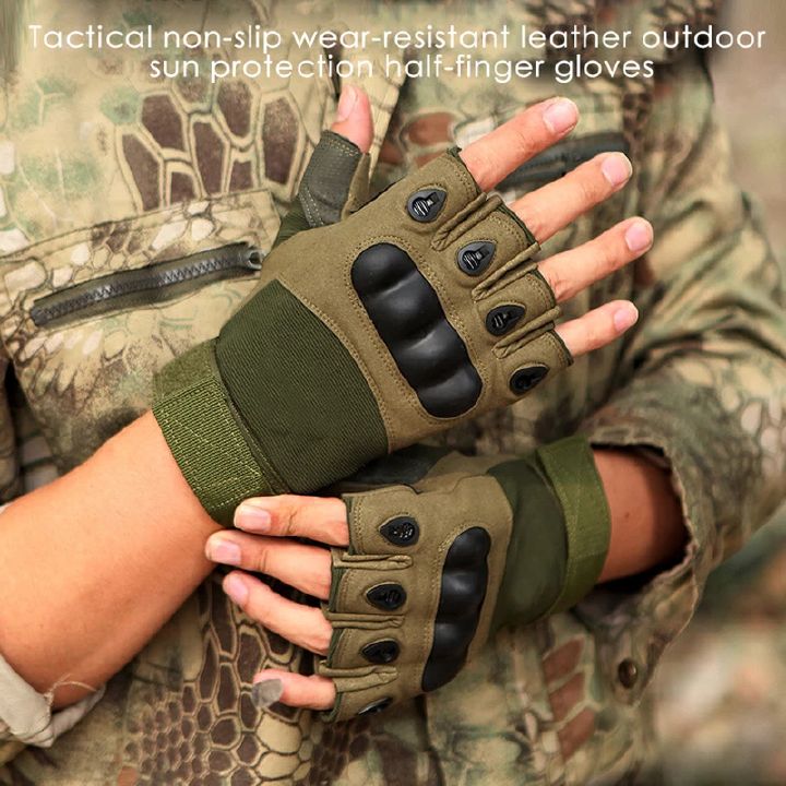 Fingerless Men's Gloves Military Tactical Gloves Outdoor Sports Shooting Hunting Airsoft Motorcycle Cycling Gloves Half Finger