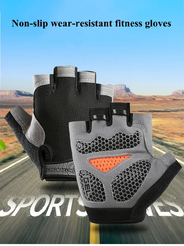 Half Finger Gloves Gym Fitness Anti-Slip Women Men Gel Pad Gloves Gym Cycling Fingerless Gloves Bicycle Accessories