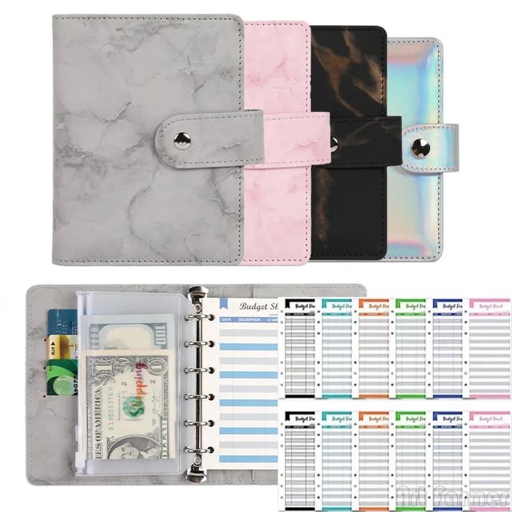 Nwt A6 Budget Planner Cash Money  Binder, Pages, Envelopes & Label Stickers | Color: Gray/White
