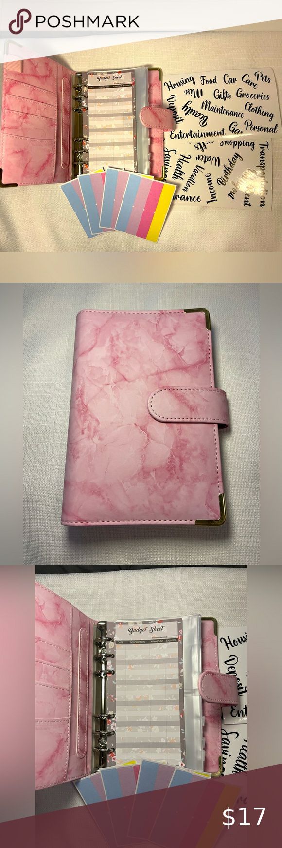 Nwt A6 Budget Planner Cash Money  Binder, Pages, Envelopes & Label Stickers | Color: Gray/White