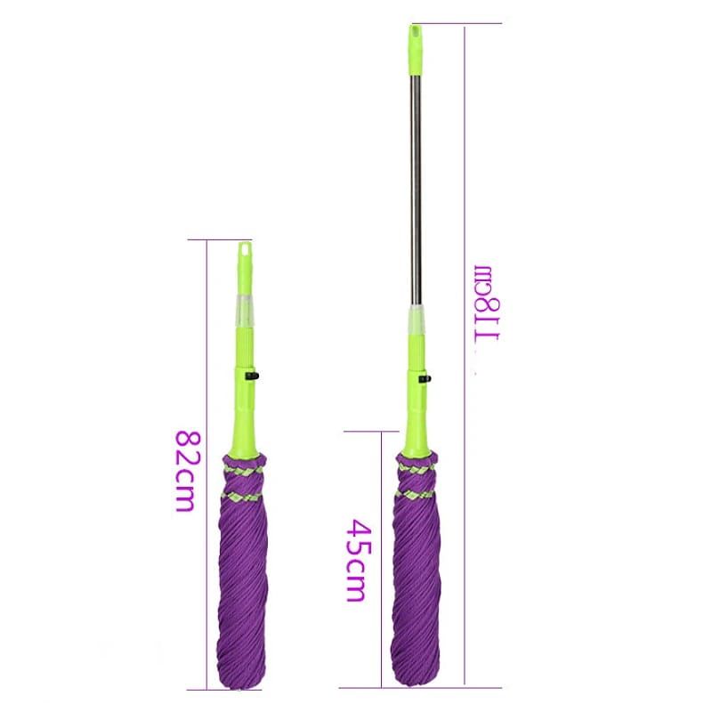 (CLEANING MADE EASY)Self Wringing Twist Mop The ratchet in the handle helps twist and wring water out of the mop head to save your effort and keep hands dry

Microfiber Head With a microfiber head, th