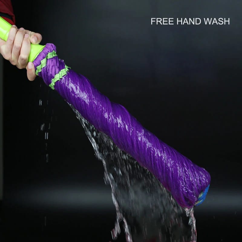 (CLEANING MADE EASY)Self Wringing Twist Mop The ratchet in the handle helps twist and wring water out of the mop head to save your effort and keep hands dry

Microfiber Head With a microfiber head, th