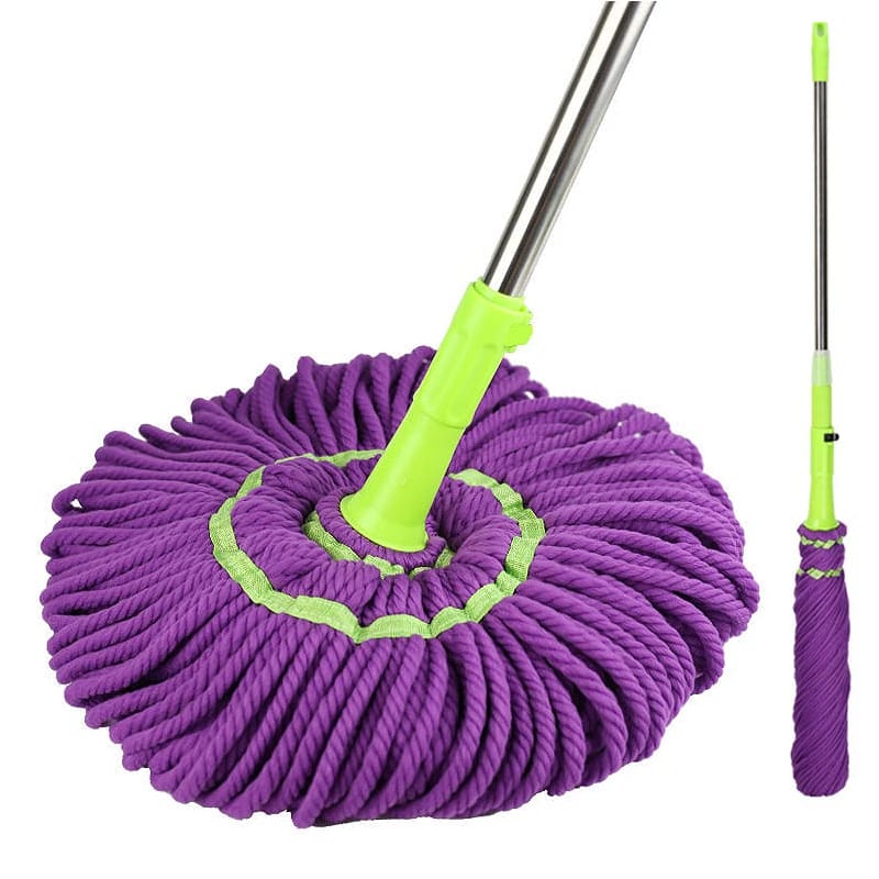 (CLEANING MADE EASY)Self Wringing Twist Mop The ratchet in the handle helps twist and wring water out of the mop head to save your effort and keep hands dry

Microfiber Head With a microfiber head, th
