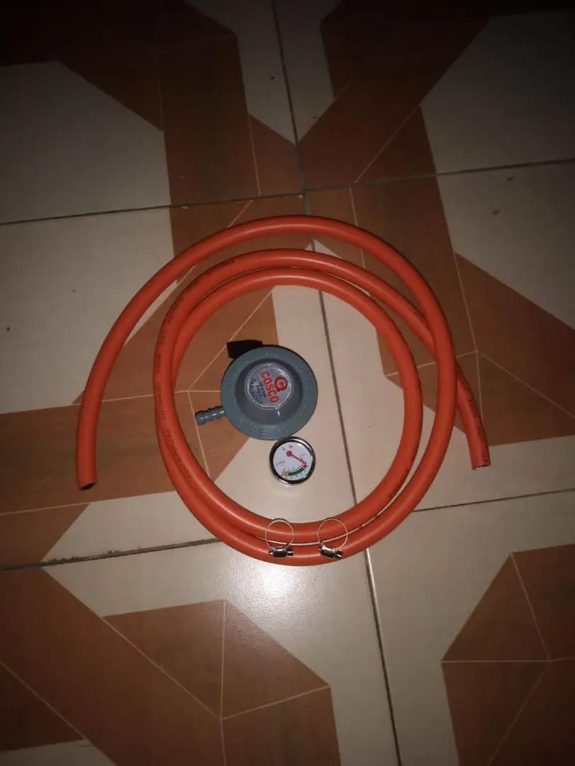 CUSTOMER FAVOURITE 😍 REGULATOR;13KG REGULATOR GAS GAS 27mm REGULATOR WITH PRESSURE GAUGE+2 METRE PIPE+2 PIPE CLIPS  kitchen appliances home