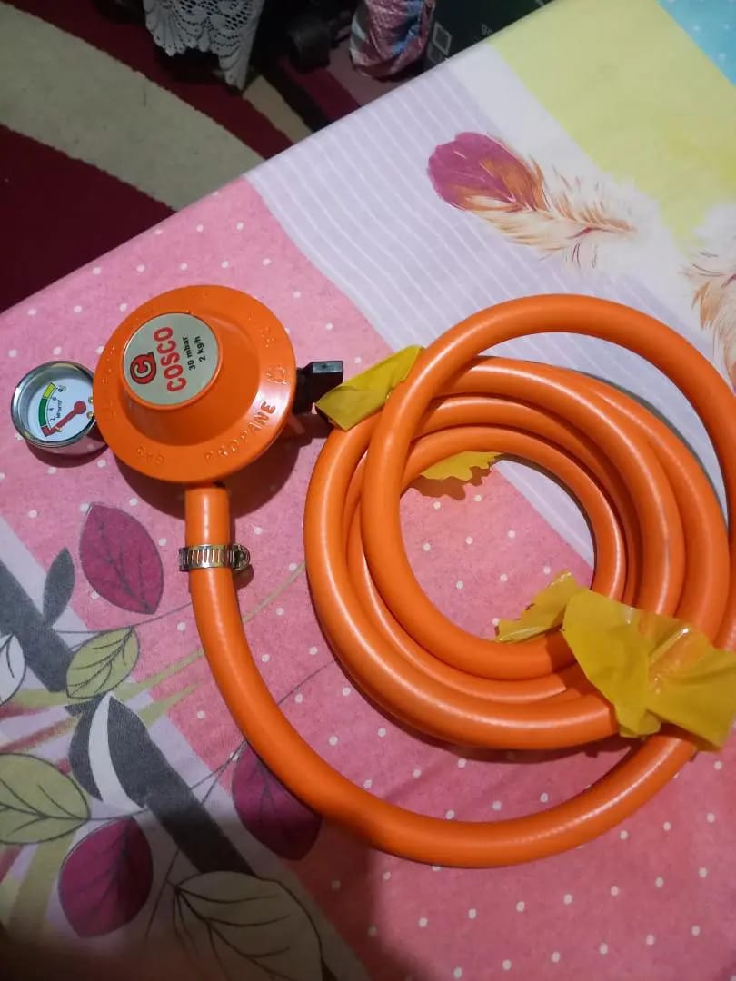 CUSTOMER FAVOURITE 😍 REGULATOR;13KG REGULATOR GAS GAS 27mm REGULATOR WITH PRESSURE GAUGE+2 METRE PIPE+2 PIPE CLIPS  kitchen appliances home