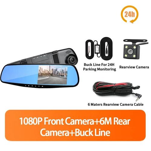 2024 Dash Cam Car DVR 24H HD 1080P Dash Camera Dual Lens Video Recorder 1080PCycle Dashcam Mirror Driving Recorder-24H with rear camera