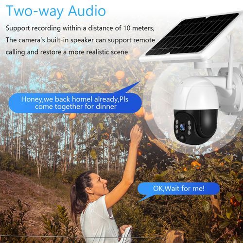 Two-way Audio 4G SIM Card Solar Panel Outdoor Monitoring Smart Home Camera