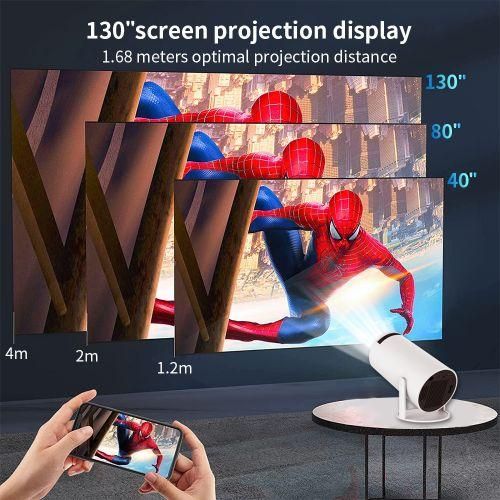 Android Projector WiFi Bluetooth Supported Outdoor Movie Projector - Mini Portable Projector, Supports 4K 1080P, Dual-Band WiFi 6 5G, Wireless Bluetooth 5.0, Android 11, Includes Bluetooth Speaker
