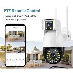 Intelligence 4MP Dual Lens/Dual Screen 4G SIm AI Human Camera Security Camera. BINOCULAR LENS 4G SIM SUPPORTABLE- 4MP high-definition resolution (4G SIM card not Wi-Fi)