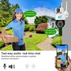 Intelligence 4MP Dual Lens/Dual Screen 4G SIm AI Human Camera Security Camera. BINOCULAR LENS 4G SIM SUPPORTABLE- 4MP high-definition resolution (4G SIM card not Wi-Fi)