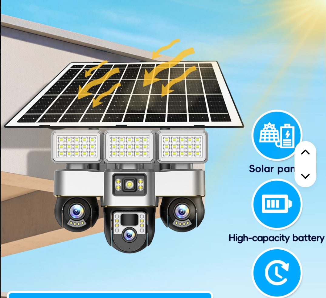 V380Pro 4G Triple Lens Solar Security Cameras – Advanced Wireless Outdoor Surveillance