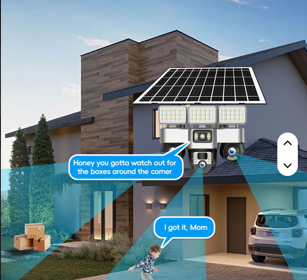 V380Pro 4G Triple Lens Solar Security Cameras – Advanced Wireless Outdoor Surveillance