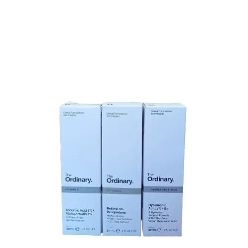 The Ordinary 3 Set Of The Ordinary Retinol 1% in Squaline Face Serum + VITAMIN C Face Serum + Hyaluronic Acid Face Serum