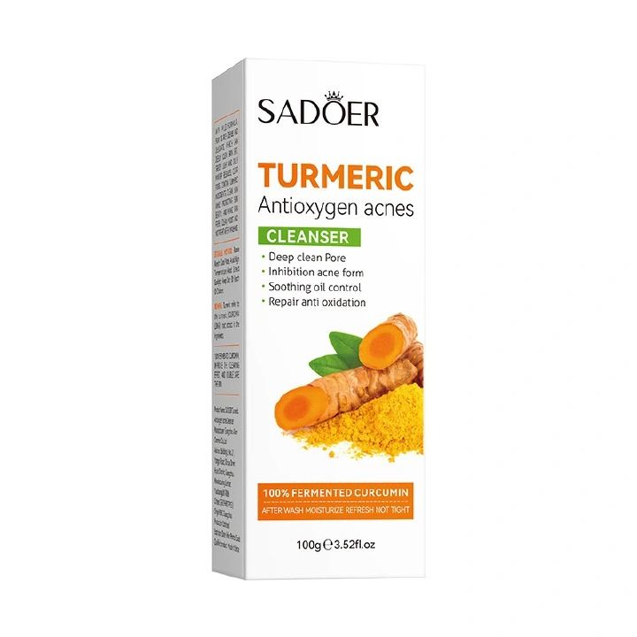 Tumeric Anti-oxidation Facial cleanser 100g Skin Care Cleaner Shrink Pore Deep Cleaning Care Skin Rejuvenation moisturizing Face Wash Oil Control