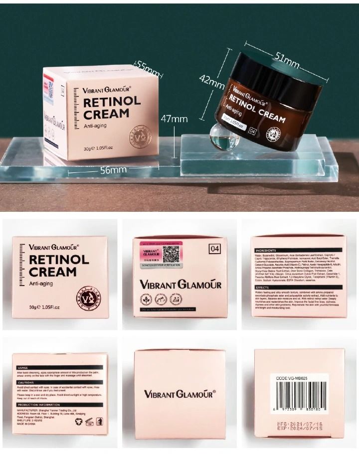 Skin Care Beauty Health VIBRANT GLAMOUR retinol tight plastic live cream Retinol Firming Cream 30g Cosmetics skin care beauty makeup