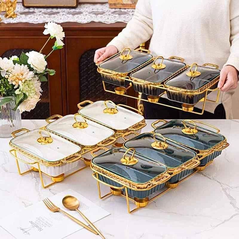 Hot pot chaffing dishes set of three