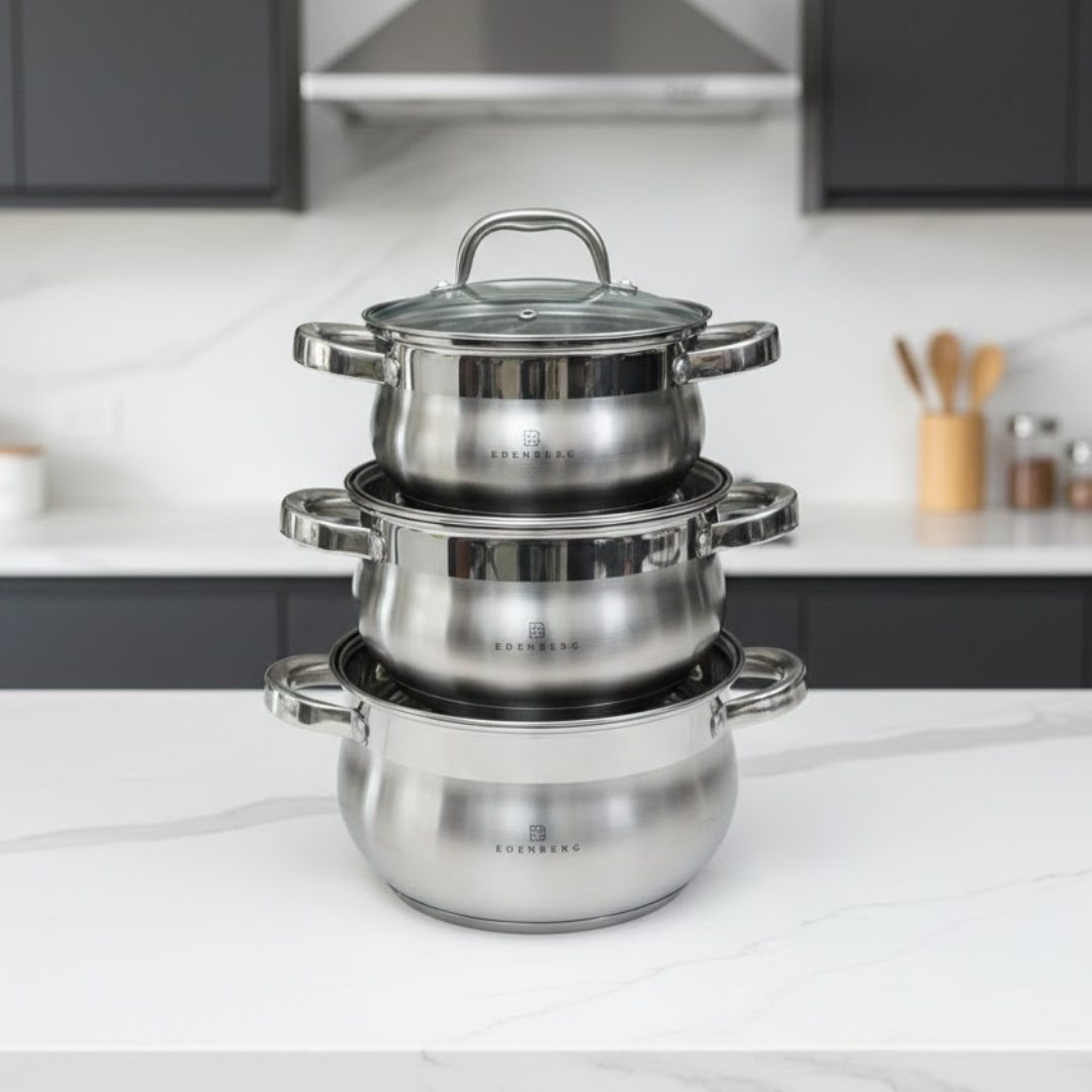 Edenberg 6PCS Stainless Steel Cookware Set – Premium Quality