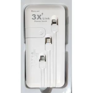 Excellent Power Bank 10000mAh Cable Charger PowerBank Charging Cables For ALL Phones Supports FAST Charging High Power Capacity; 20,000mAh Best for travellers and heavy phone