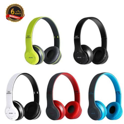 Brand New P47 Wireless Bluetooth Headphones headsets with memory card slot Re-chargeable over ear earphones