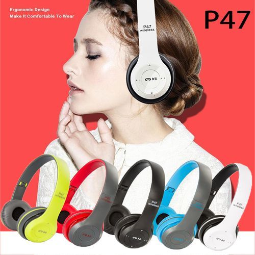 Brand New P47 Wireless Bluetooth Headphones headsets with memory card slot Re-chargeable over ear earphones