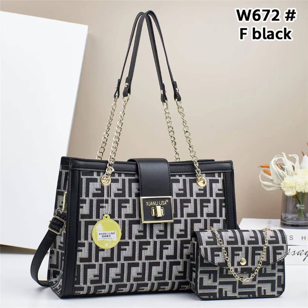 Elegant Women’s 2in 1 Handbag Set with Matching Accessory - Versatile Designer Fashion Shoulder Bags in Multiple Shades | Durable, spacious & trendy