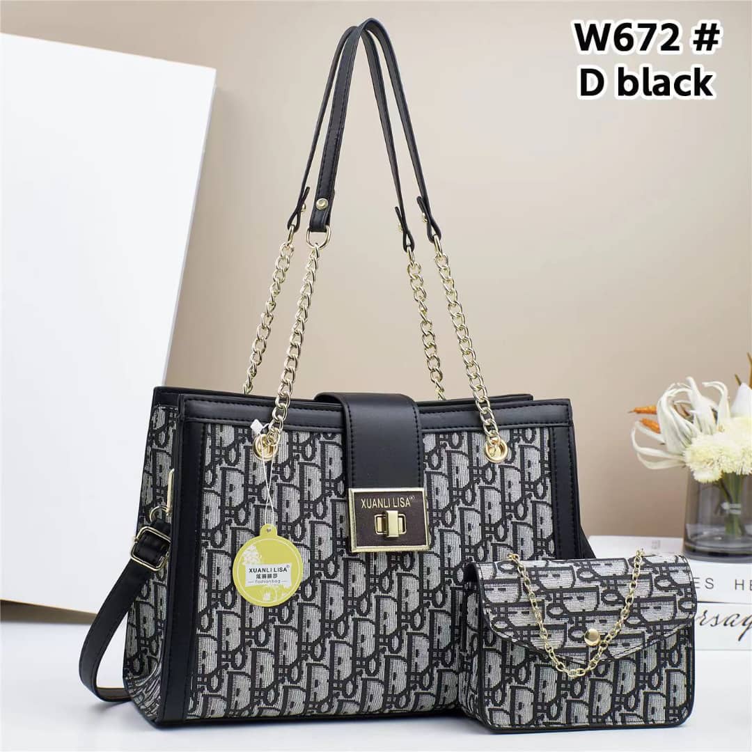 Elegant Women’s 2in 1 Handbag Set with Matching Accessory - Versatile Designer Fashion Shoulder Bags in Multiple Shades | Durable, spacious & trendy