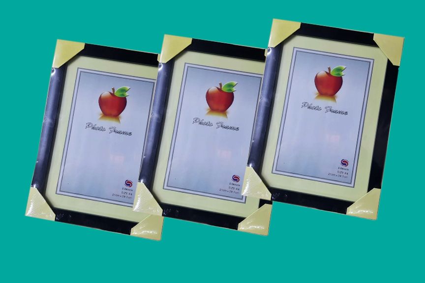 A4 Size Photo Frame (8X12 inches) with glass and back cover cardboard and a stand