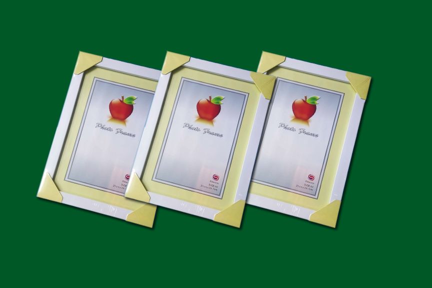 A4 Size Photo Frame (8X12 inches) with glass and back cover cardboard and a stand