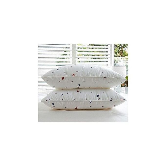 Set Of 2 Bed Pillow Soft Comfy pillows (Pair- Pure Fibre Filled)