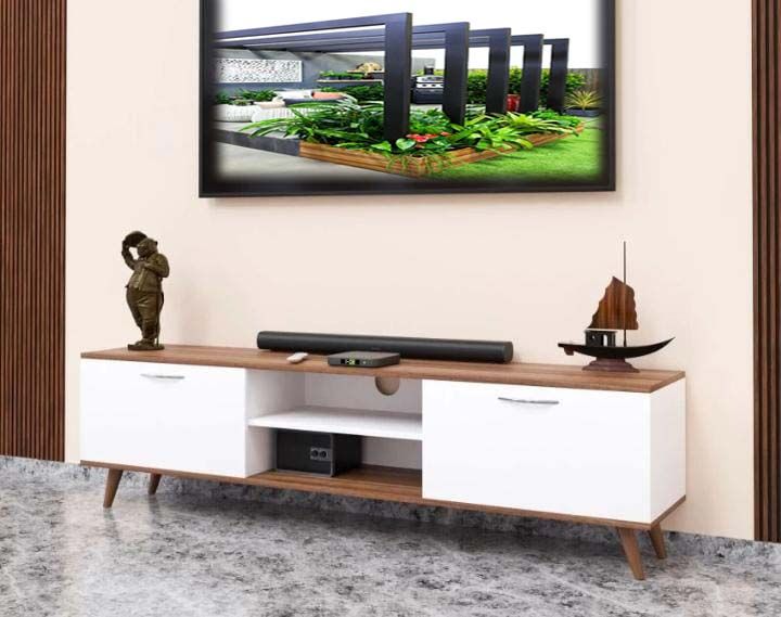 PARA Modern Wooden TV Stand - 5FT (brown and white)