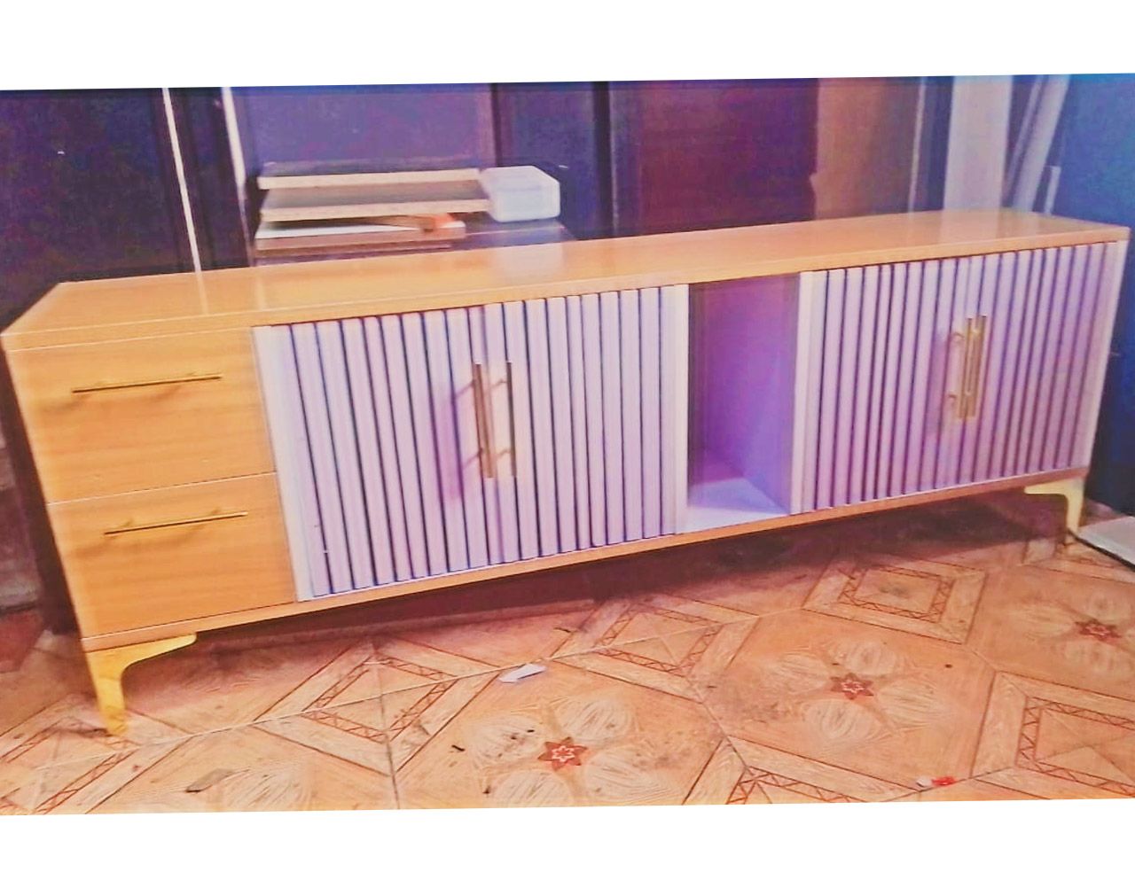 MISISSIPPI TV STAND - 5FT with Cabinet Storage and Open Shelves for 55, 65 Inch