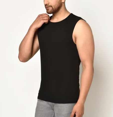 3PCS Pack Men BLACK Vests. 100% Cotton Vests. Color: Black. Sizes:  XL, XXL, XXXL, XXXXL.