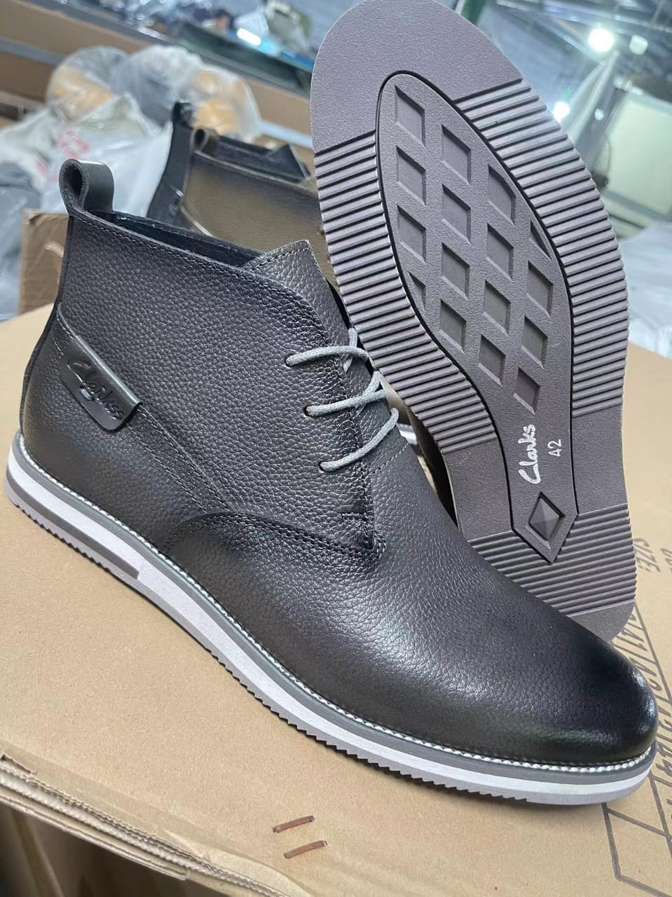 Leather Authentic Clarks Official Boots Quality Men's Fashion Sizes 40-45