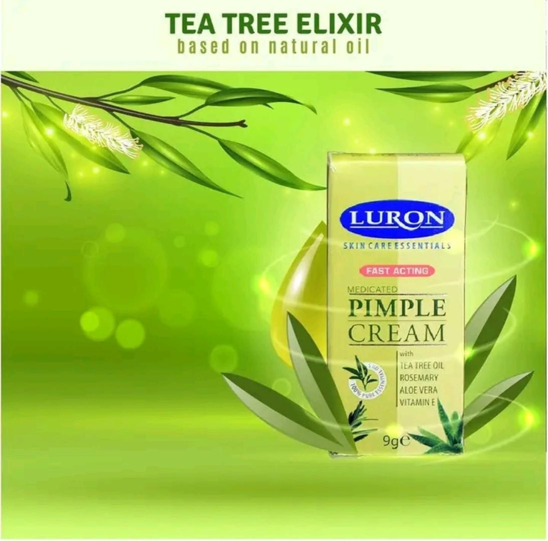 Luron Fast acting Medicated Pimple Cream for clear skin, reduced pimples, blackheads, whiteheads & blemishes. The cream is made of natural ingredients and also suitable for acne.