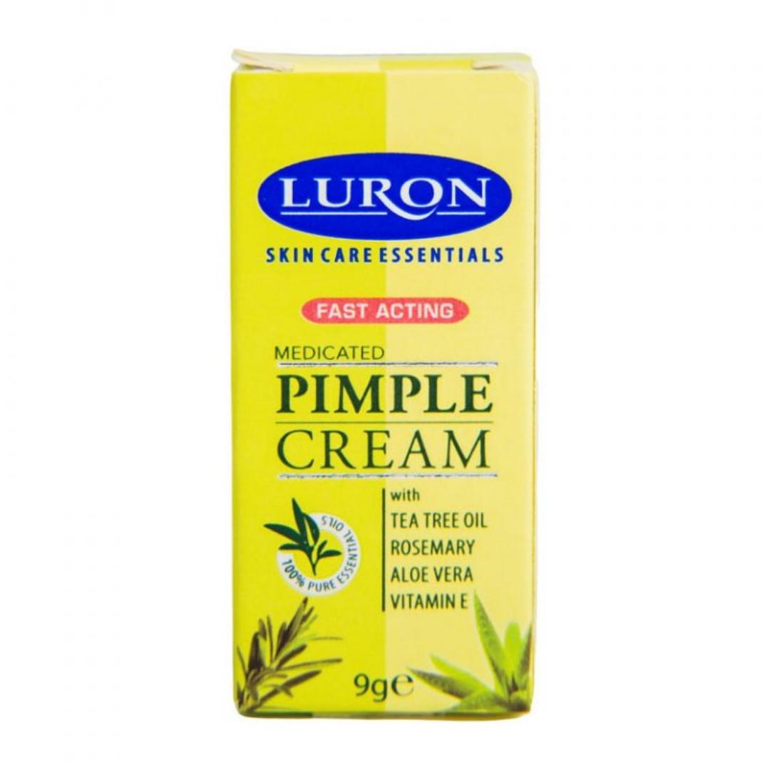 Luron Fast acting Medicated Pimple Cream for clear skin, reduced pimples, blackheads, whiteheads & blemishes. The cream is made of natural ingredients and also suitable for acne.