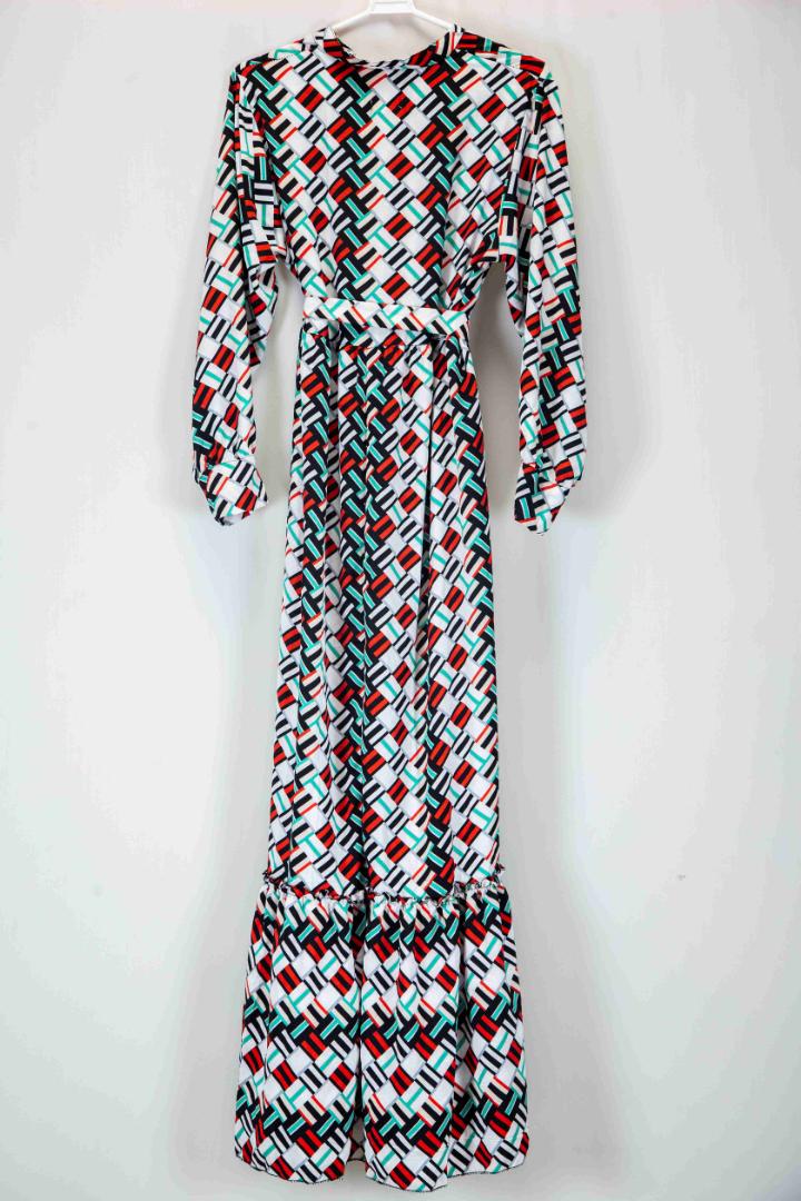 Fashion ladies elegant dress for parties weddings long sleeve printed maxi dress  women ladies fashion long dress maxi dress