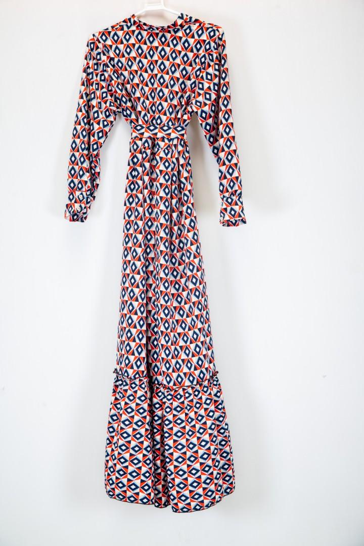 Fashion ladies elegant dress for parties weddings long sleeve printed maxi dress  women ladies fashion long dress maxi dress