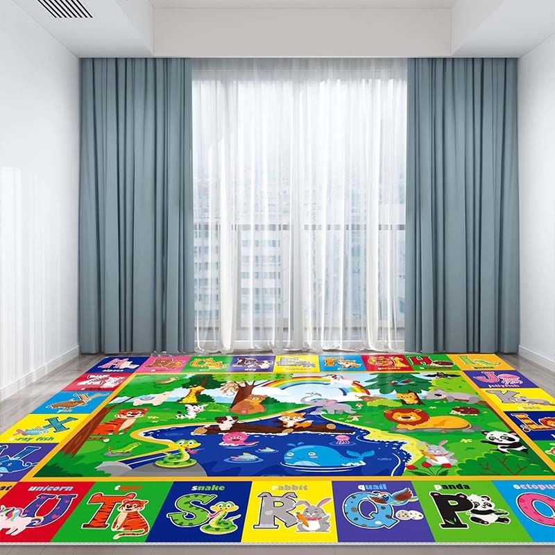 BEBE HOPE 3*6 / 4*6.5 / 5*6.5 / 6*6.5 1PC Double-sided Printed Waterproof Easy to Clean Foam Warm Floor Carpet Sleeping Mat Lawn Mat Living Room Floor Mat Picnic Play Mat Children Crawling Mat