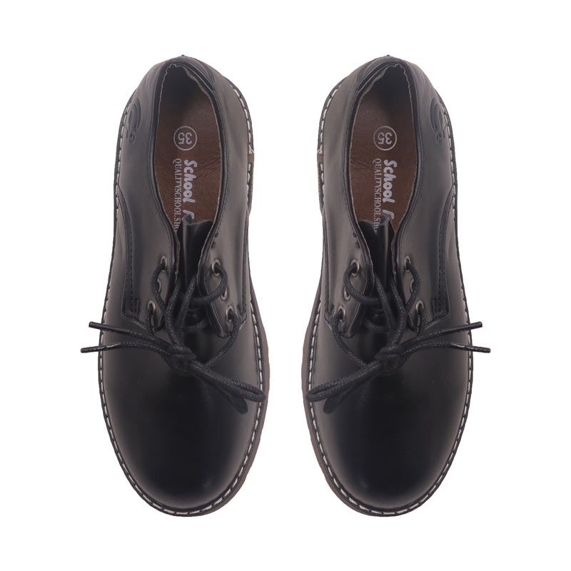 Size EU25-30 Boys and girls PU Leather Shoes Solid Black Kid Shoes Spring Autumn Baby Casual School Shoes Children Shoes (859)